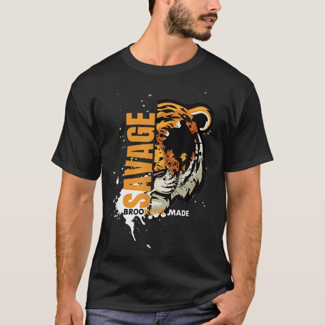 Savage Tiger,brooklyn Made, Graphic Tees Tiger, Mo T Shirt (Framsida)
