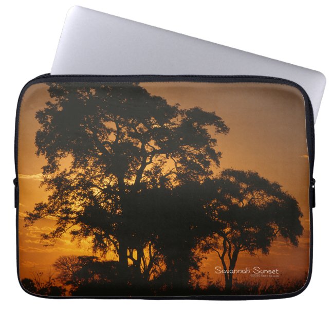 Savann solnedgång laptop sleeve (Framsidan)