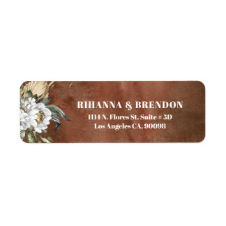 Savanna blommor brun pappra struktur returadress etikett