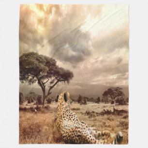 Savanna Cheetah Fleecefilt