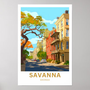 Savanna Georgia Travel Skriv ut Poster