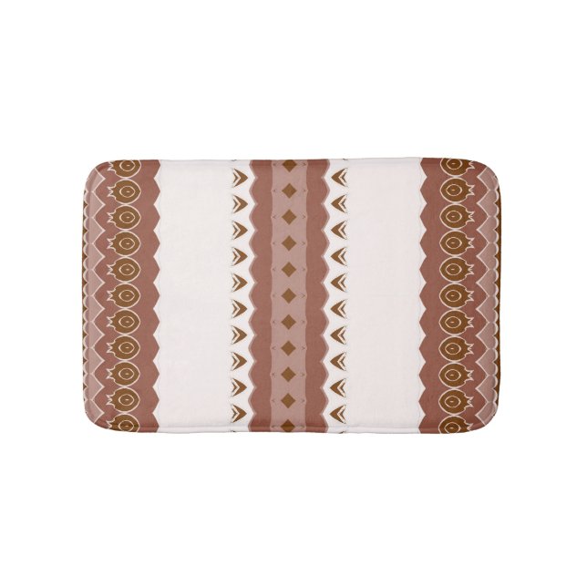 Savanna Mocha Modern Afrikansk Geometrisk Badrumsmatta (Framsidan)