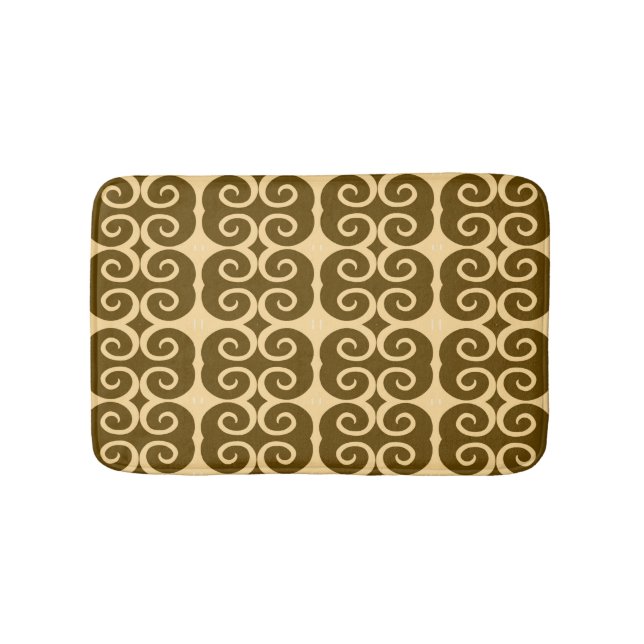 Savanna Mocha Modern Afrikansk Geometrisk Badrumsmatta (Framsidan)