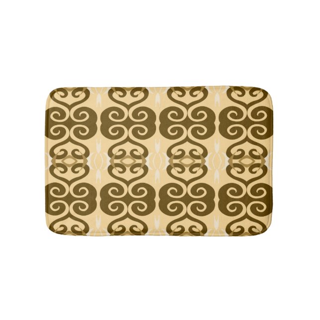 Savanna Mocha Modern Afrikansk Geometrisk Badrumsmatta (Framsidan)