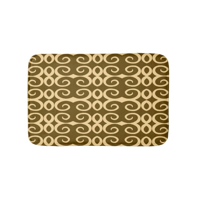 Savanna Mocha Modern Afrikansk Geometrisk Badrumsmatta (Framsidan)