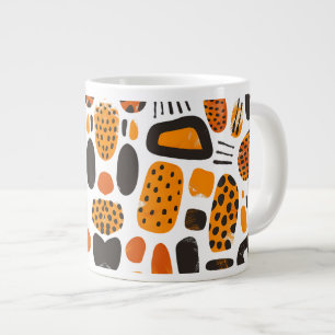 "Savanna Pop: Tribal Vibes in Orange & Black" Jumbo Mugg