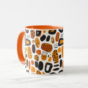 "Savanna Pop: Tribal Vibes in Orange & Black" Mugg