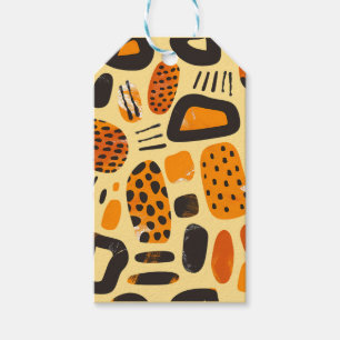 "Savanna Pop: Tribal Vibes in Orange & Black" Presentetikett