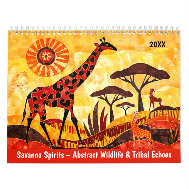 Savanna Spirits – Abstract Wildlife & Tribal Echoe Kalender (Omslag)