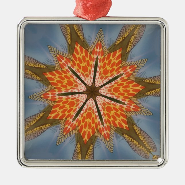 Savanna Star Bloom - en djärv afrikansk utskrift Julgransprydnad Metall (Framsidan)