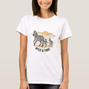 Savanna Stride Zebrafamilj T-shirt