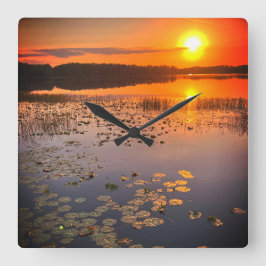 "Savanna Sunset" Wall Clock Fyrkantig Klocka