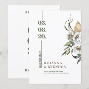 Savanna WaterColour blombuquet Inbjudningar