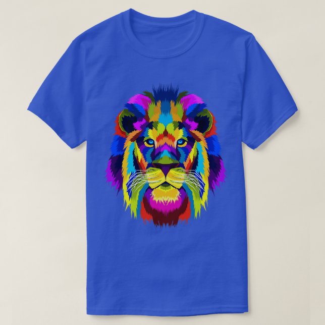 Savannah Animal Rainbow Colorful Lejon T Shirt (Design framsida)