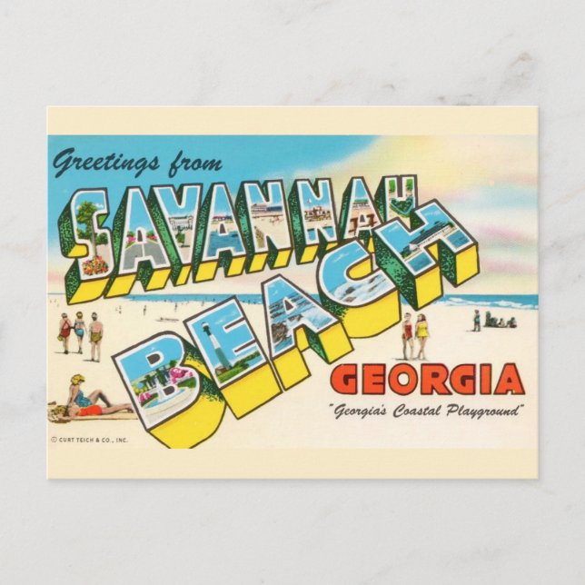 Savannah Beach Georgia 2 Välkomst vykort (Framsida)