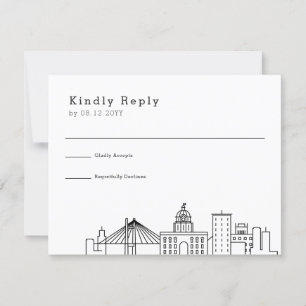 Savannah Bröllop Stylized Skyline OSA Kort