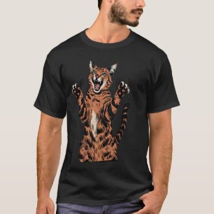 Savannah Cat Funny Design Roaring Serval Cat T Shirt