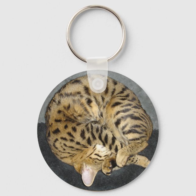 Savannah Cat Keychain Nyckelring (Framsida)