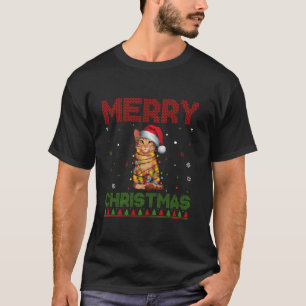 Savannah Cat Lovers Santa Hat Funny Ugly jul T Shirt