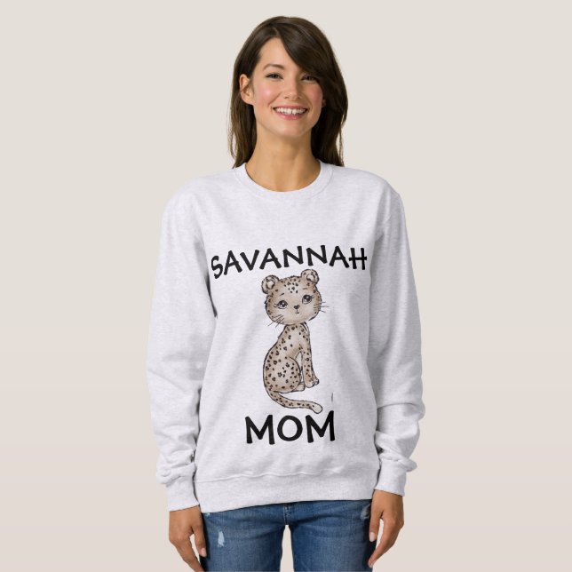 SAVANNAH CAT MAMMA T-SHIRTS SWEATSHIRTSS (Hel framsida)