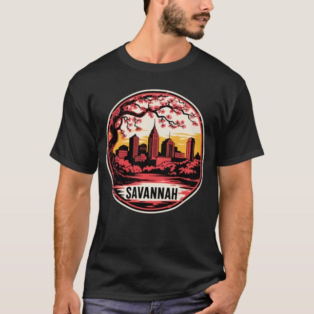 Savannah City Georgia USA T Shirt (Framsida)