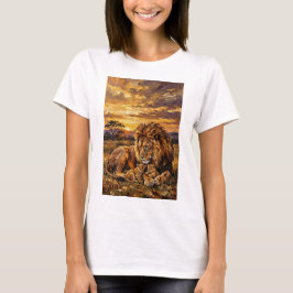 Savannah Family Lion Art T‑Shirt Unisex  T Shirt