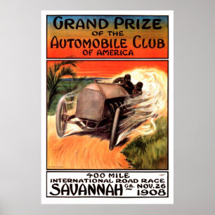 Savannah Ga 1908 för 400 Mile internationell Poster