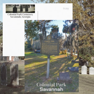 Savannah GA Colonial Park Cemetery Fotografisk Vykort