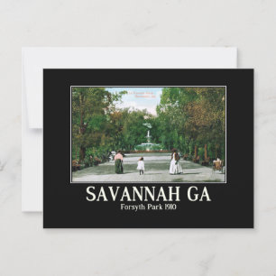 Savannah GA Forsyth Park 1900-talets Vintage Inspi Vykort