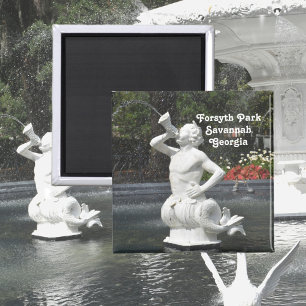 Savannah GA Forsyth Park Fontän Triton Magnet