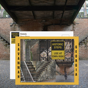 Savannah GA Historic Steps Photographic Vykort