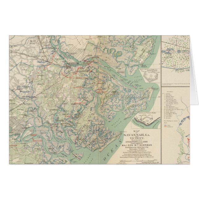 Savannah, Ga och närhet Hälsningskort (Framsidan Horizontal)