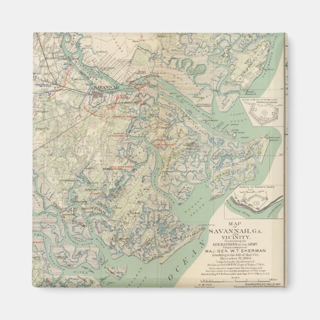 Savannah, Ga och närhet Magnet (Framsidan)