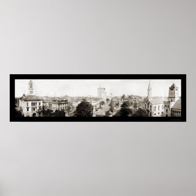 Savannah GA Panoramic Photo 1909 Poster (Framsidan)