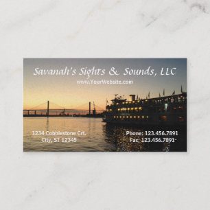 Savannah GA River Night Scene Visitkort