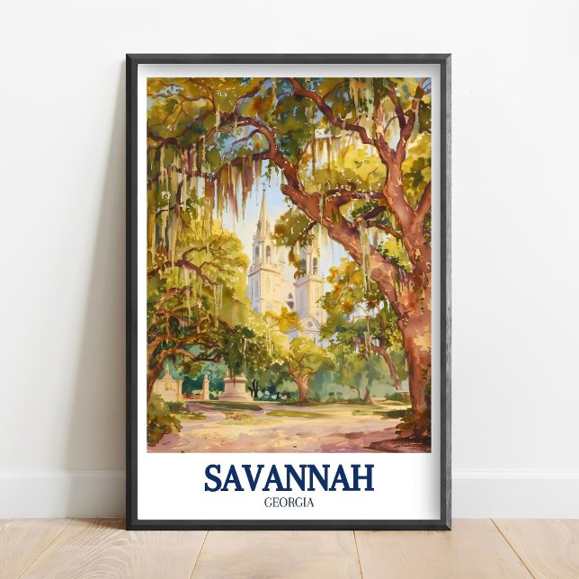 Savannah GA Tryck - Forsyth Park - Katedralen av (Skapare uppladdad)