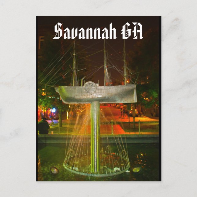 Savannah GA Vykort (Framsida)