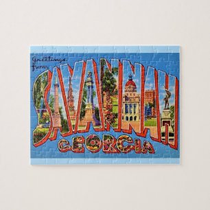Savannah Georgia 8 x 10 vykort Pussel