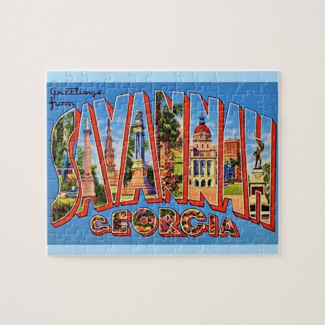 Savannah Georgia 8 x 10 vykort Pussel (Horisontell)