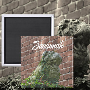 Savannah Georgia Bulldog Statue Photographic Magnet
