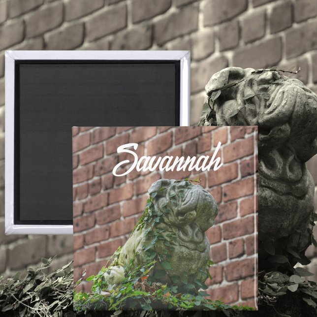 Savannah Georgia Bulldog Statue Photographic Magnet (Skapare uppladdad)