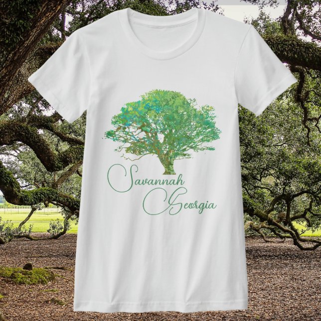 Savannah Georgia Enchanting Live Oak Träd T Shirt (Skapare uppladdad)