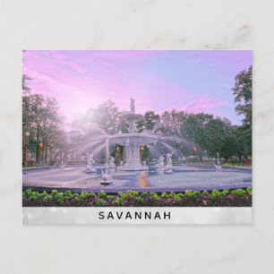 Savannah Georgia Forsyth Park Fontän Vykort