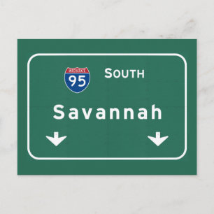Savannah Georgia ga Interstate Highway Freeway : Vykort