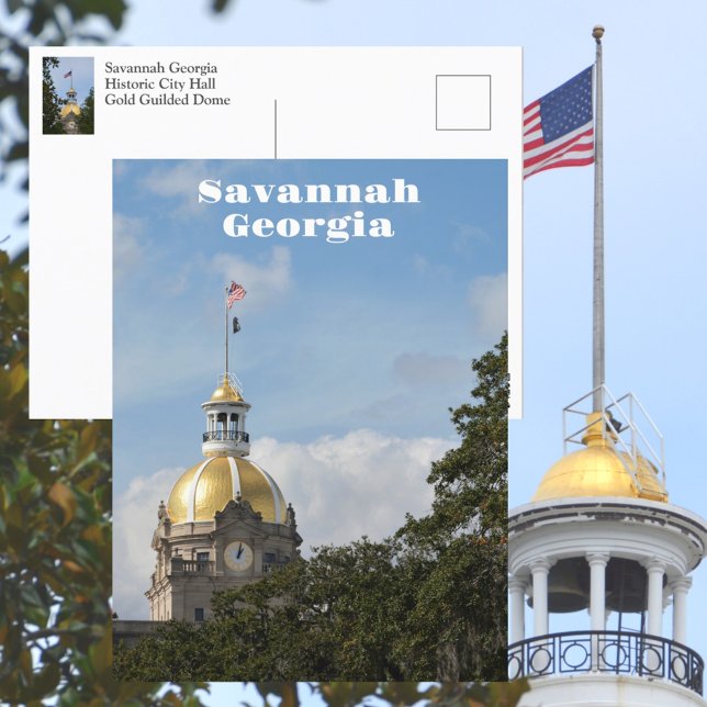 Savannah Georgia Historic City Hall Photographic Vykort (Skapare uppladdad)