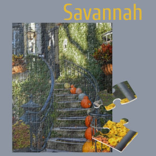 Savannah Georgia Historik Hem Hösten Pussel