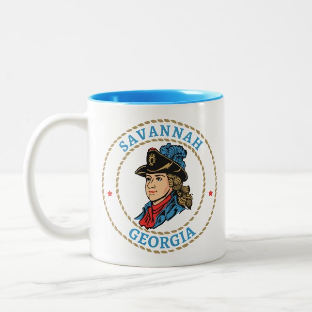 Savannah Georgia Kolonial Två-Tonad Mugg (Vänster)