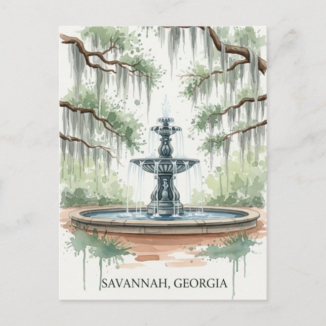 Savannah Georgia Postcard Vykort (Framsida)