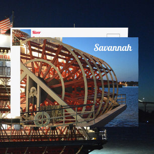 Savannah Georgia Riverboat Paddle Wheel Postcard Vykort