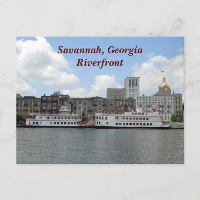 Savannah Georgia riverfront Postcard Vykort (Framsida)